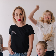 Load image into Gallery viewer, Doubt Shmout Scoop Neck Tee with Rolled Sleeves