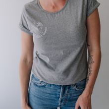 Load image into Gallery viewer, Doubt Shmout Scoop Neck Tee with Rolled Sleeves